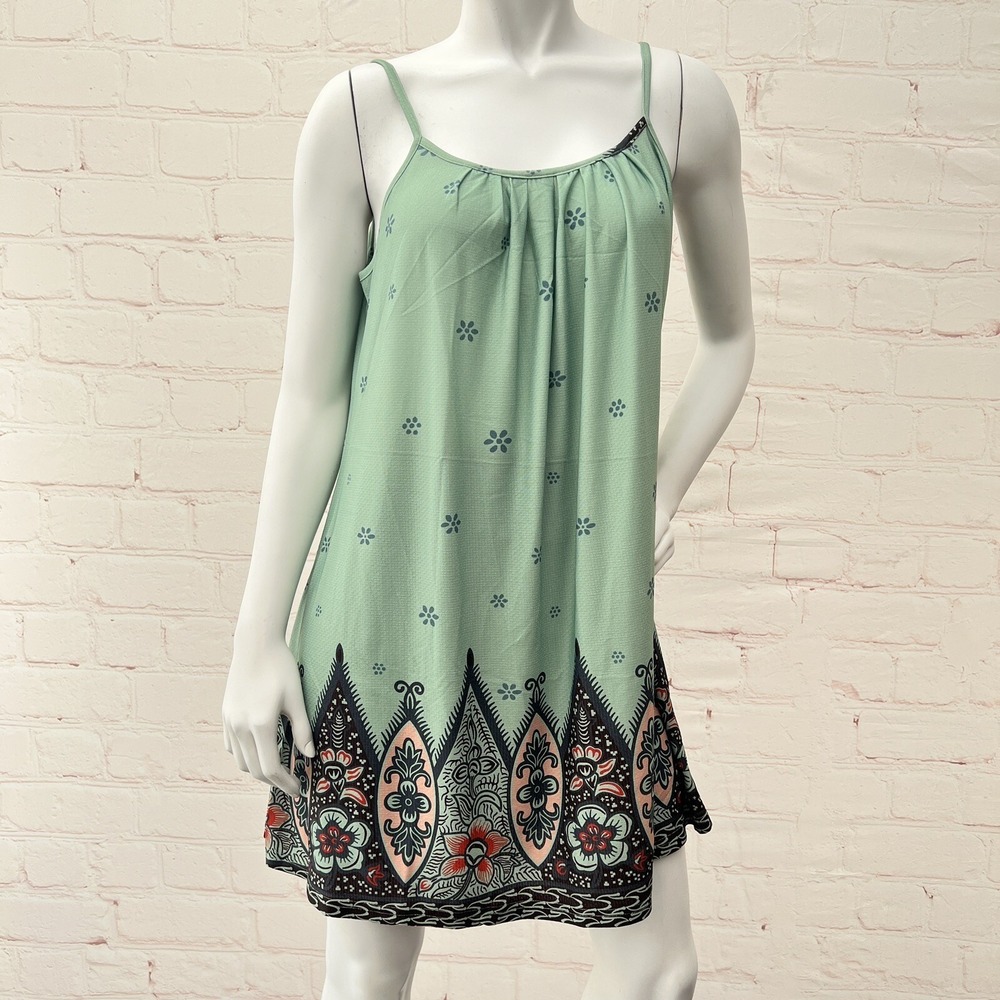 Miusey Women Sleeveless Tunic Spaghetti Casual Scoop Neck Green camisole tank XL